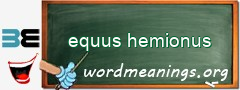 WordMeaning blackboard for equus hemionus
